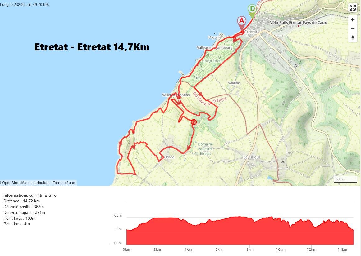 Carte etretat etretat 15km